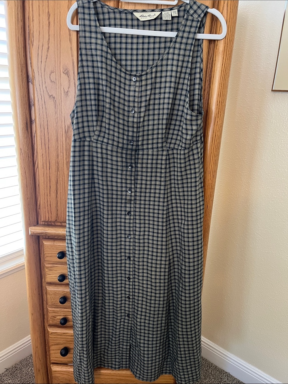Eddie Bauer Checkered Maxi Penifore in Green and light Green!